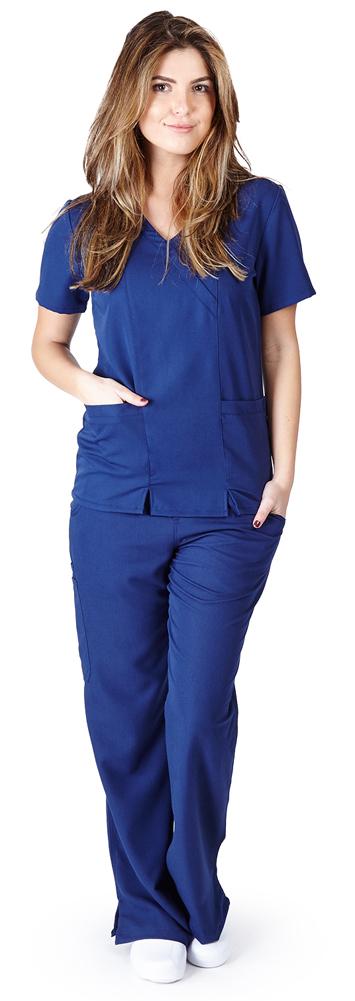 UltraSoft Premium 2 Pocket Cross Over Tunic Medical Scrub Set For Women - JUNIOR FIT