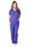 Ultra Soft Brand Scrubs - Premium Womens Junior Fit Two Pocket Scrub Set