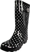 New Women Rain Boots Rubber Solid Color Mid Height Wellie Mid Calf Snow Rainboot, 38734