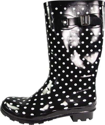 New Women Rain Boots Rubber Solid Color Mid Height Wellie Mid Calf Snow Rainboot, 38734