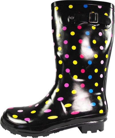 New Women Rain Boots Rubber Solid Color Mid Height Wellie Mid Calf Snow Rainboot, 38734