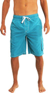 Norty Mens Swim Trunks - Watershort Swimsuit - Cargo Pockets - Drawstring Waist