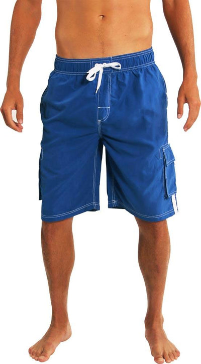 Norty Mens Swim Trunks - Watershort Swimsuit - Cargo Pockets - Drawstring Waist