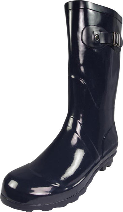 Norty Women's Hurricane Wellie - Glossy Waterproof Mid-Calf Rainboots, 39696