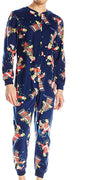 Briefly Stated Men's Simpsons Christmas Lights Onesie One Piece Fleece Pajama, 39845