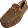 Norty Mens Genuine Leather Cowhide Suede Slippers - Moccasin Slip On Loafer - Lux Plush Fur Lining