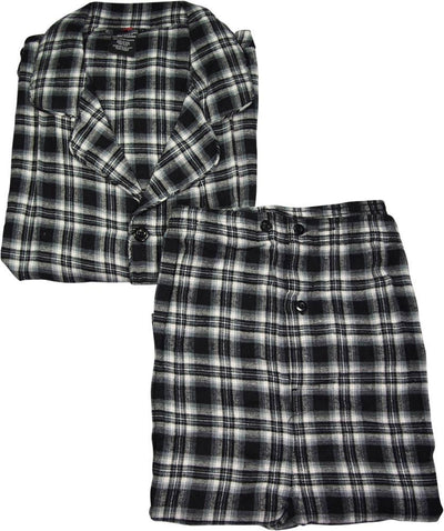 Hanes Mens Classic Woven Flannel Long Sleeve 2 Piece Pajama Lounge Sleep Set, 39937