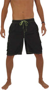 Norty Mens Swim Trunks - Watershort Swimsuit - Cargo Pockets - Drawstring Waist