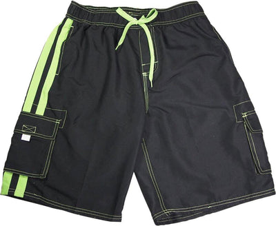 New Norty Mens Cargo Striped & Plaid Boardshort Swim Trunks - Sizes S - XL, 39955