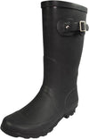 New Women Rain Boots Rubber Solid Color Mid Height Wellie Mid Calf Snow Rainboot, 38734