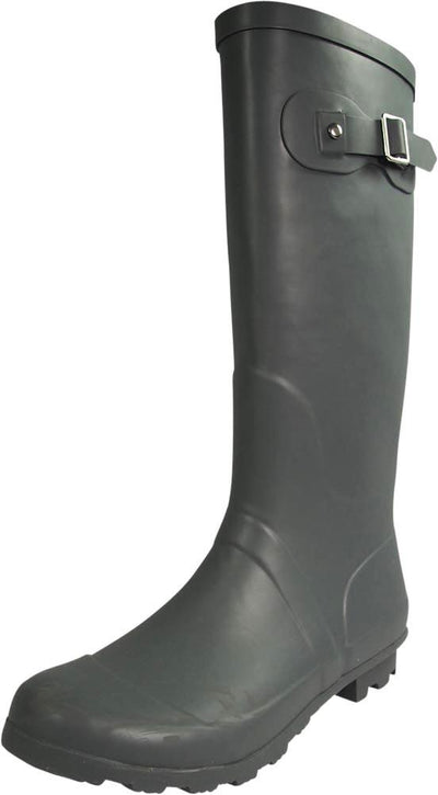 New Womens Rain Boots Rubber Solid Color Hi Height Wellie Hi Calf Snow Rainboots, 38740