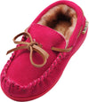 NORTY Little Kids/Toddler Boys Girls Suede Leather Moccasin Slip On Slippers, 40108