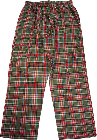 Hanes Mens Big Plaid Woven Blend Lounge Pajama Sleep Pant - Sizes 3XL -5XL, 40132