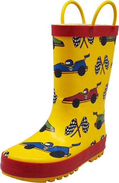 Norty Big Kids Boys Girls Waterproof Rubber Printed Rain Boots - 13 Patterns, 40145