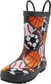 Norty Big Kids Boys Girls Waterproof Rubber Printed Rain Boots - 13 Patterns, 40145