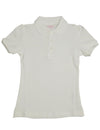 French Toast - Big Girls' Plus School Uniforms Short Sleeve Stretch Pique Polo, White 33023-12.5Plus