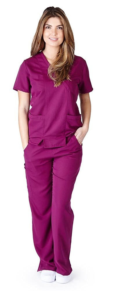 UltraSoft Premium 2 Pocket Cross Over Tunic Medical Scrub Set For Women - JUNIOR FIT