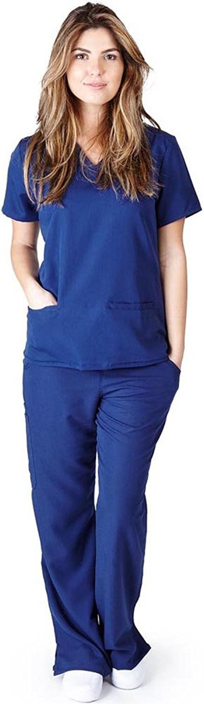 UltraSoft Premium Classic 3 Pocket V-Neck Medical Scrub Set For Women - JUNIOR FIT