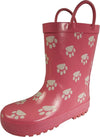 Norty Waterproof Rubber Rain Boots for Kids - Easy Pull-On Handles - For Boys and Girls - Toddlers and Big Kids 39815