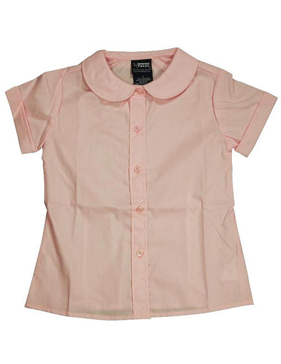 French Toast - Big Girls' Short Sleeve Peter Pan Blouse, Pink 33153-16