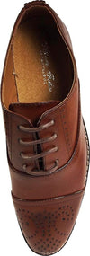 Via Farinella - Mens Genuine Leather Insole Cap Toe Lace Up Dress Shoe