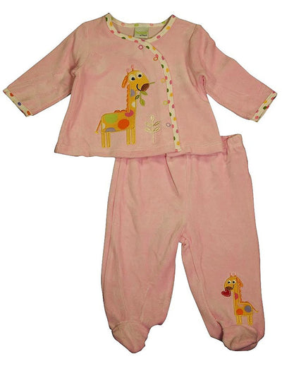 Happi by Dena - Baby Girls 2 Piece Velour Pant Set