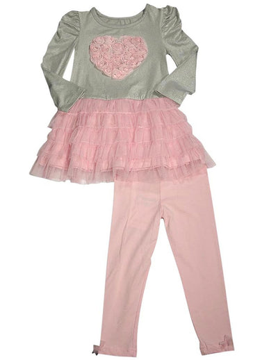 Flapdoodles - Little Girls Striped Long Sleeve Pant Set