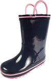 Norty Waterproof Rubber Rain Boots for Kids - Easy Pull-On Handles - For Boys and Girls - Toddlers and Big Kids 39815