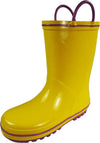 Norty Waterproof Rubber Rain Boots for Kids - Easy Pull-On Handles - For Boys and Girls - Toddlers and Big Kids 39815