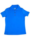 French Toast - Little Girls SS Interlock Fitted Knit Polo Picot Collar