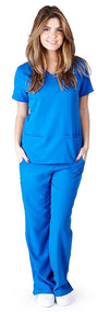 UltraSoft Premium Classic 3 Pocket V-Neck Medical Scrub Set For Women - JUNIOR FIT