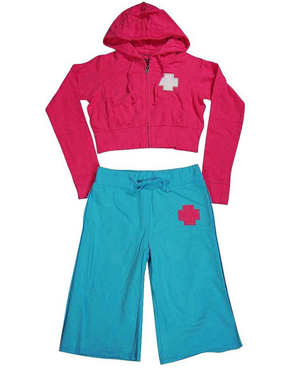 Rebelette - Big Girls' Hoodie and Capri Sweatsuit