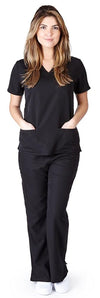 UltraSoft Premium Classic 3 Pocket V-Neck Medical Scrub Set For Women - JUNIOR FIT