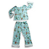 Saras Prints - Little Girls' Long Sleeve Holiday Skate Pajamas, Light Blue