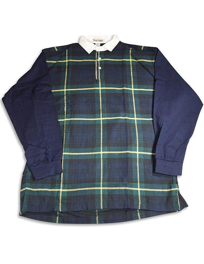 High Profile - Slightly Irregular Mens Long Sleeve Plaid Rugby Shirt