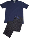 Chaps - Mens Short Sleeve Jersey Knit 2 Piece Pajama Sleep Set