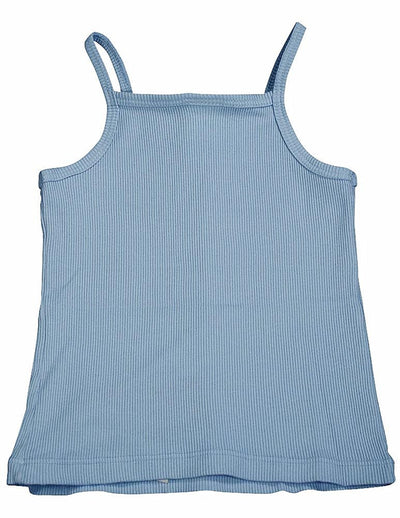 Ave.blu - Little Girls' Ribbed String Tank Top with Emboidered Logo