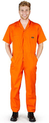 Natural Workwear - Mens Short Sleeve Basic Blended Work Coverall Includes Big & Tall Sizes - Order 1 size bigger