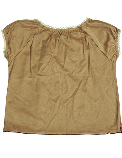 Random Hearts - Little Girls Beige Suede Peasant Top