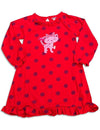 Petit Lem - Little Girls Long Sleeve Polka Dot Dog Nightgown