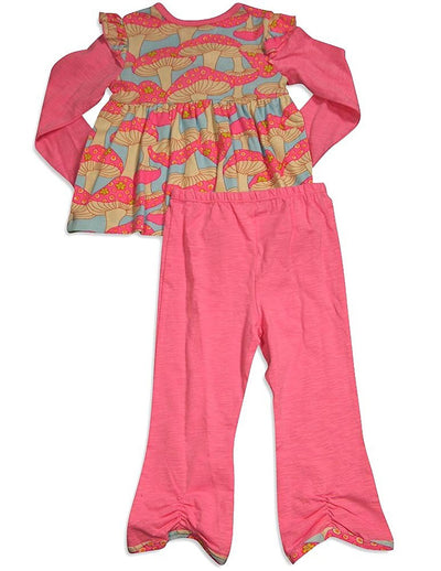 Baby Lulu - Little Girls Long Sleeve Jill Mushroom Pant Set