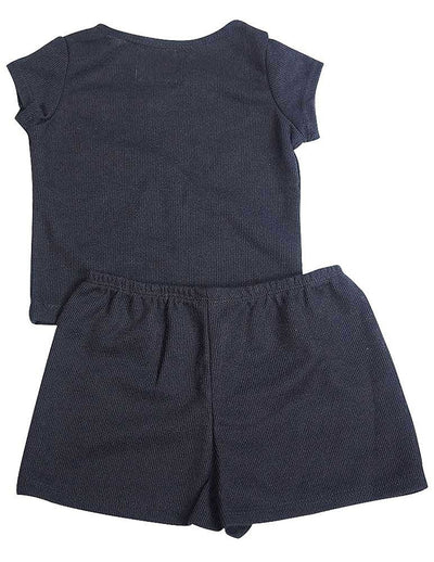 Psketti - Little Girls' Short Sleeve Ribbed Short Set