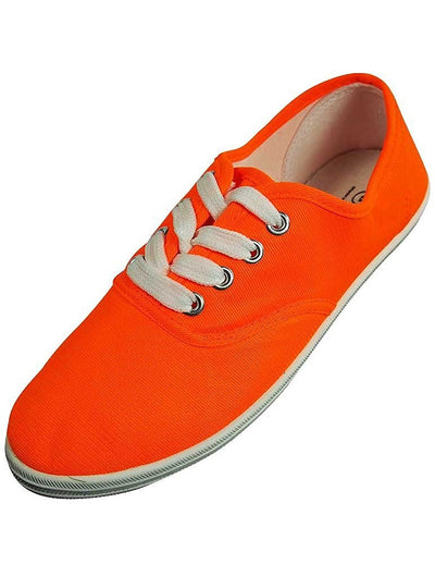 Easy USA - Womens Canvas Lace Up Shoe with Padded Insole