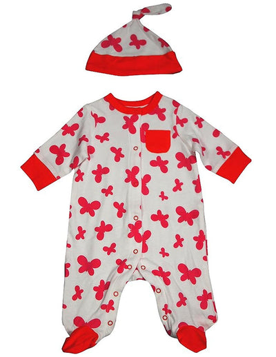 Offspring - Baby Girls Long Sleeve Coverall and Hat