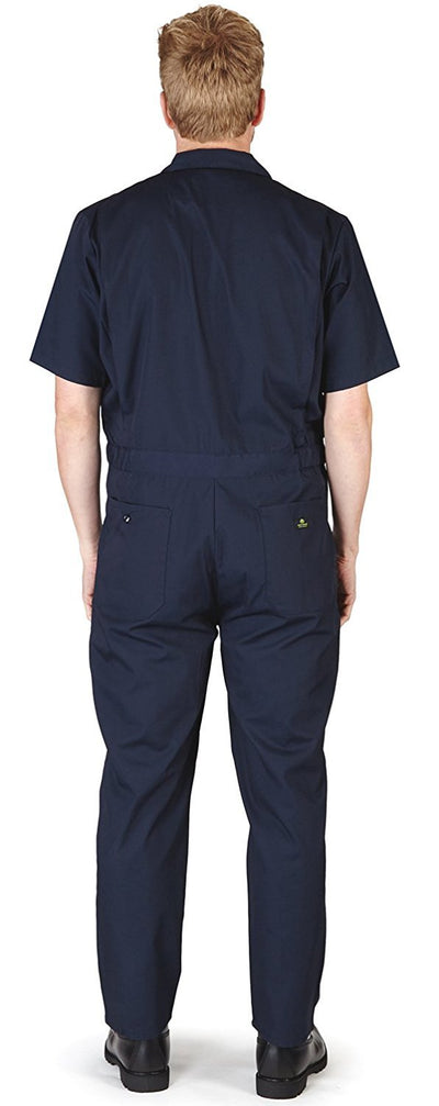 Natural Workwear - Mens Short Sleeve Basic Blended Work Coverall Includes Big & Tall Sizes - Order 1 size bigger