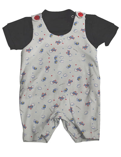 Snopea - Baby Boys Puffs In The Sky Shortall, White, Black 29677-18Months