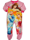 Disney Princess - Little Girls Disney Princesses Motif Footed Blanket Sleeper, Pink 38167-3T