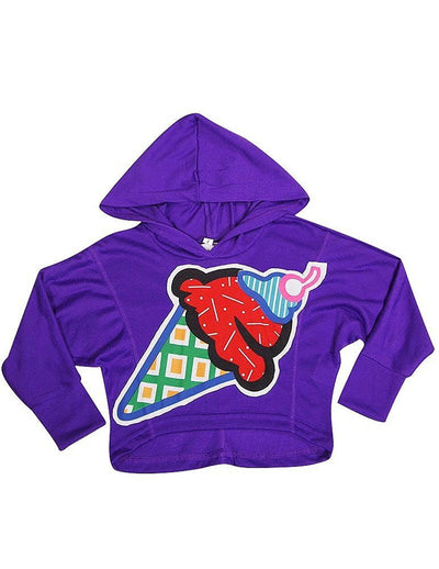 Purple Orchid - Little Girls Long Sleeve Hoodie Top