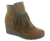 Pierre Dumas - Womens Candy-1 Wedge Fringe Ankle Bootie