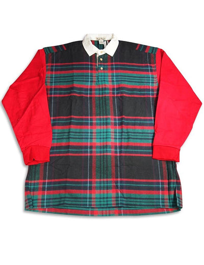 High Profile - Slightly Irregular Mens Long Sleeve Plaid Rugby Shirt